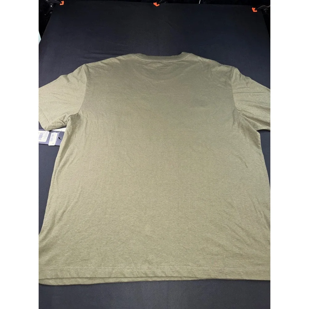True Religion Mens XL Olive Green Graphic Tee‎ Crafted With Pride Horseshoe Logo